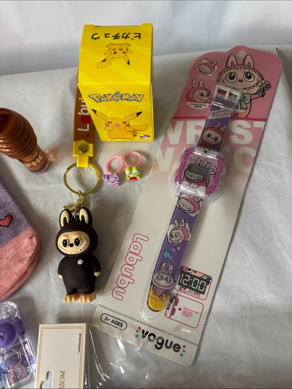 Purple Cartoon Character Kids Socks and Accessories Bundle